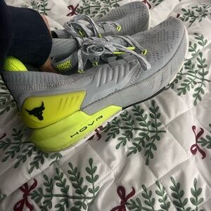 Under Armour Men's Athletic Shoes in Gray and Neon Yellow